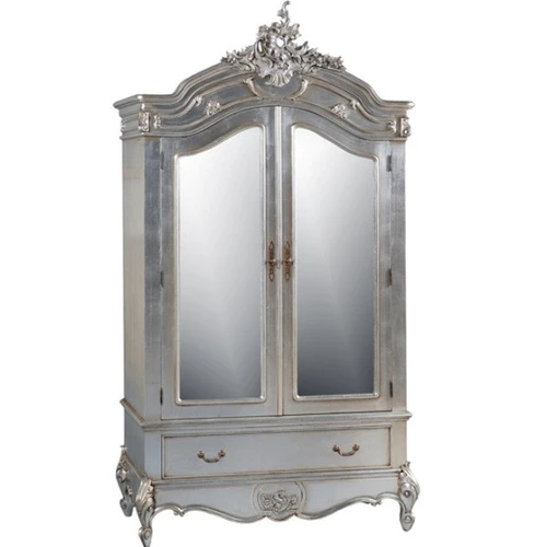 French Carved Armoire,Color Ivory