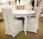 Shabby Chic Dining Table Set (1 Table 6 Chairs)
