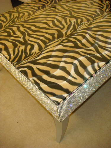 Belgravia Coffee Table,Zebra Print Faux Fur