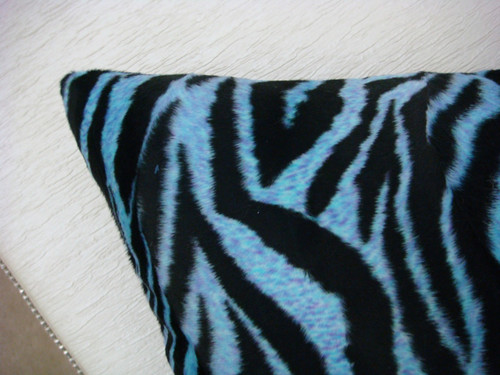 Zebra Print Throw Pillow, Blue & Black Multi