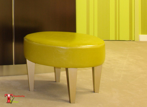 Bench Stool, The Bond Street Stool, round with gold legs