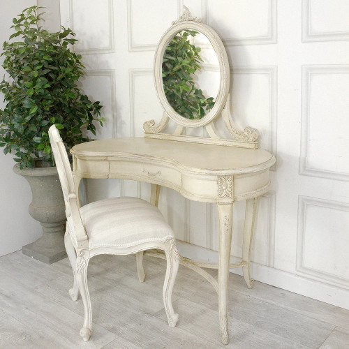 Shabby Chic Vanity Table, Antique Ivory