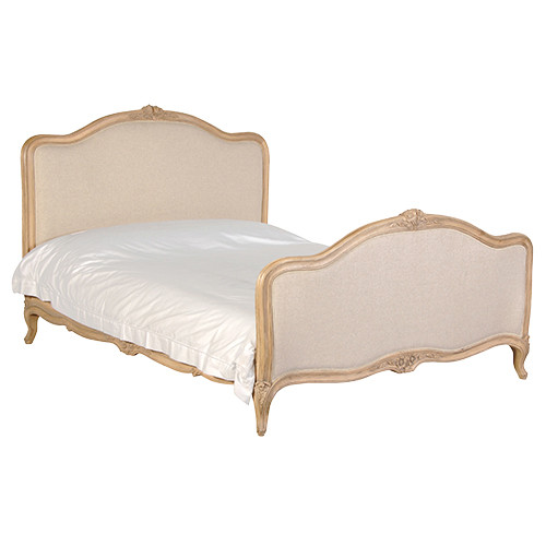 Upholstered Bed Oak finish