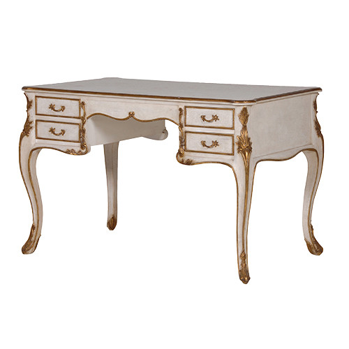Marie Antoinette Vanity Table / Desk, White & Gold