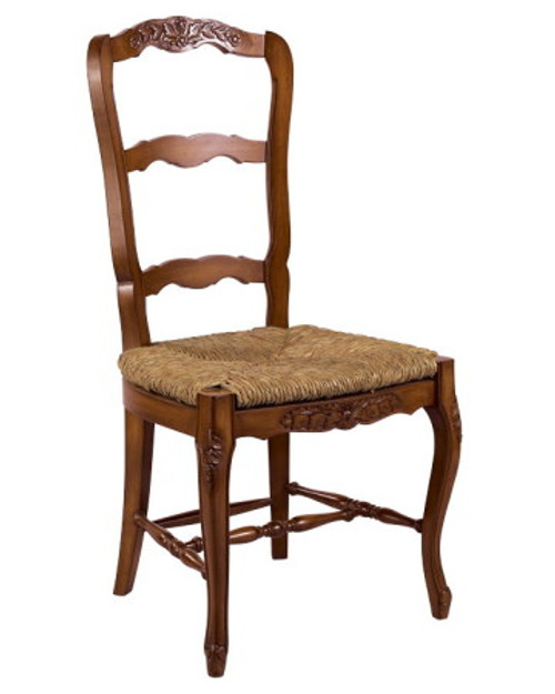 French Ladderback Sidechair
Height: 41″ x Width: 20″ x Depth: 21″
COM: 1 yard
Finish Shown: Chateau Walnut
(Available in any LJS finish