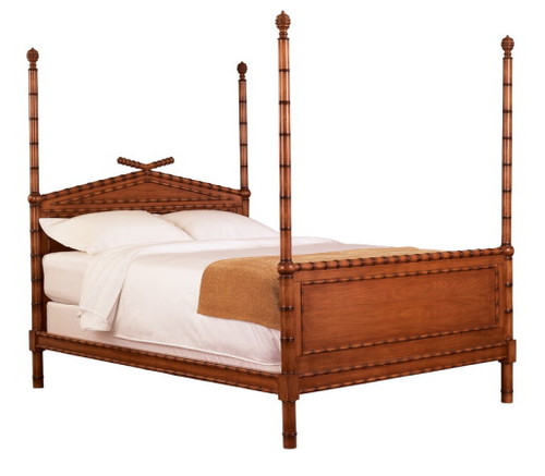 bamboo style four-poster bed