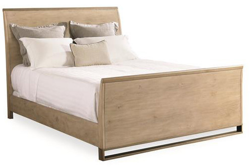 Metal & Wood bed, Light Oak Finish