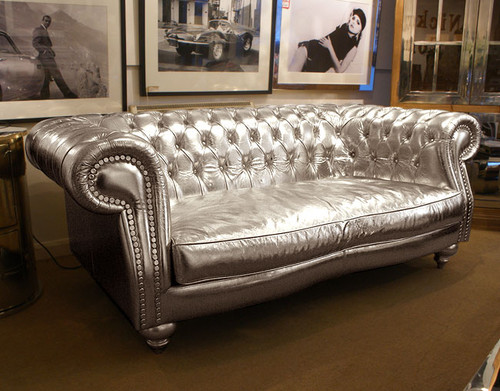 Silver Chesterfield Sofa