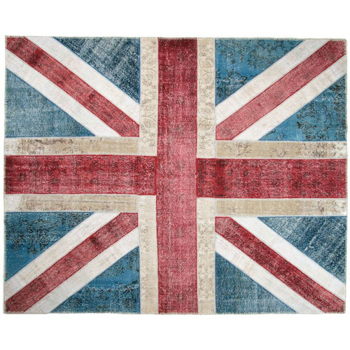 UNION JACK PATCHWORK RUG, 3'10 X 5'2