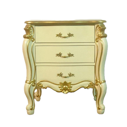 LIGHT IVORY ROCOCO BEDSIDE