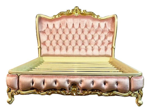 Rococo Bed,  Light Ivory And Gold