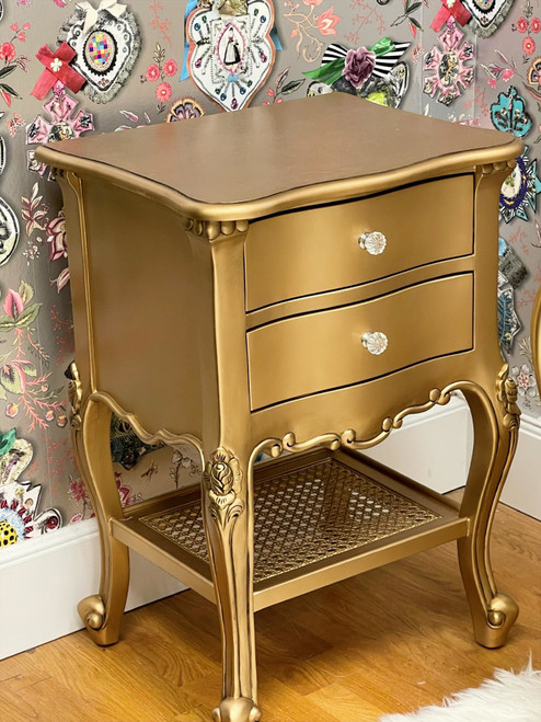 Chateau Antique Gold Night Table, Louis XVI Style
