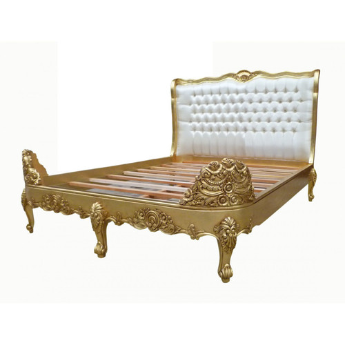 French Upholstered Bed Gold