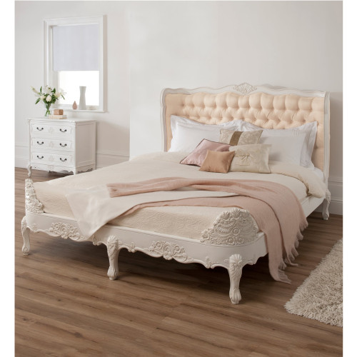 Hermes Baroque Wing Bed, White