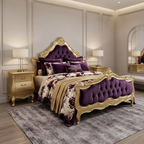BAROQUE BEDROOM SET GOLD AND PURPLE