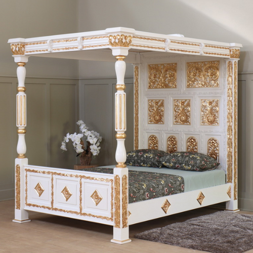 French Four Poster Canopy Bedroom Set, 3 Piece