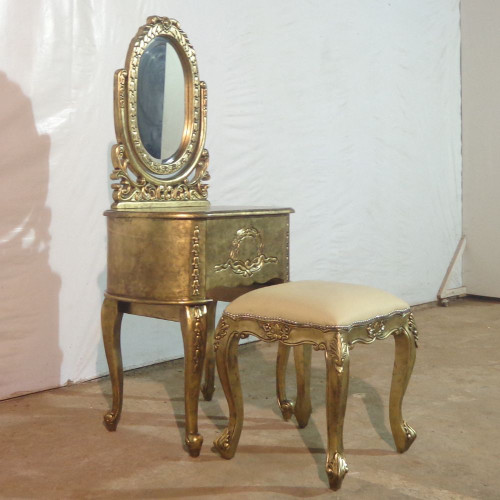 ADELINE VANITY TABLE SET, GOLD GILT