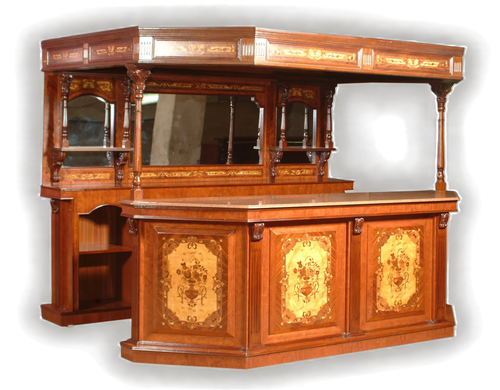 THE ROYAL OAK 8.5ft ROUND INLAID HOME CANOPY BAR