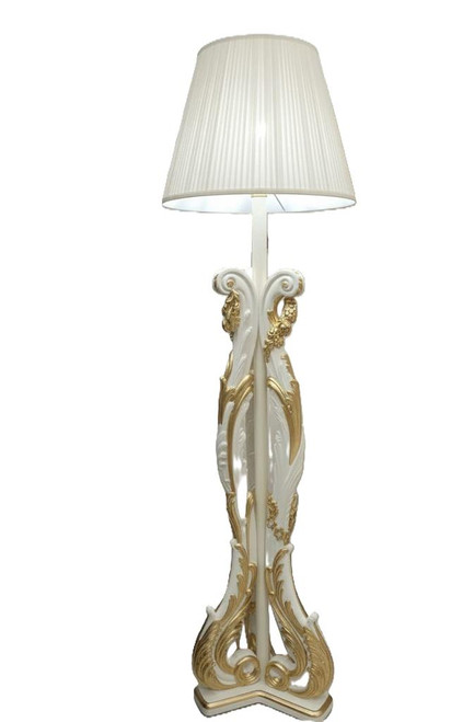 WHITE AND GOLD FLOOR LAMP