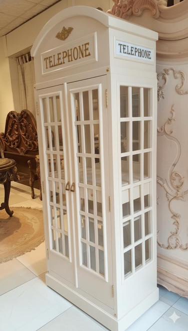 CREAM BRITISH TELEPHONE DRINKS CABINET