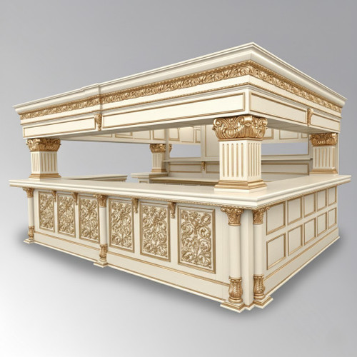 CREAM AND GOLD VICTORIAN GOTHIC CANOPY PUB BAR