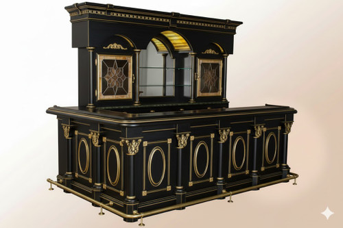 BLACK AND GOLD VICTORIAN SALOON PUB BAR