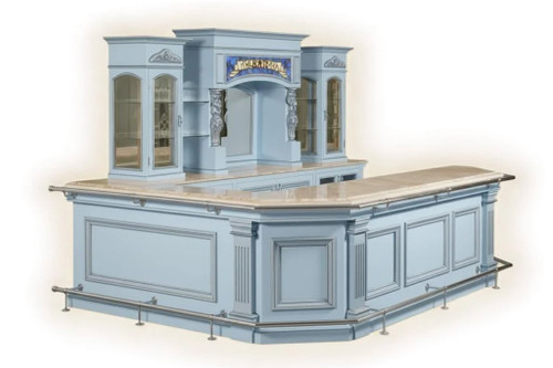 TRADITIONAL ITALIAN HOME PUB BAR, Blue and Gold