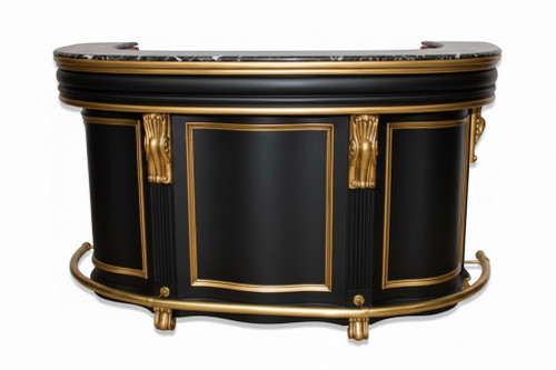 Regal Riviera Bar Counter, Black and Gold