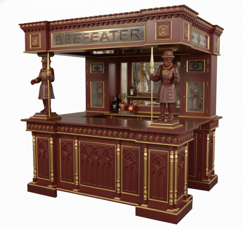 THE BEEFEATER CUSTOM HOME PUB BAR RED WINE AND GOLD