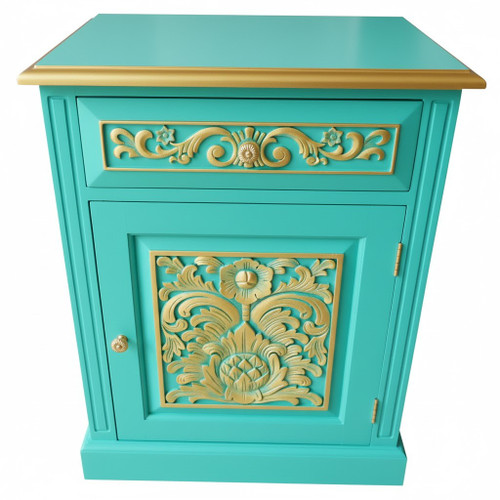 GOTHIC BEDSIDE TURQUOISE AND GOLD