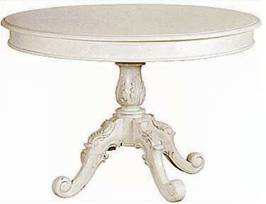 French Chateau white Oval Dining Table With Pedestal