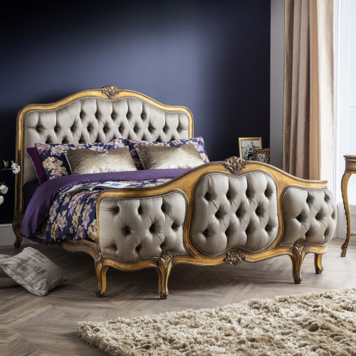Versailles Tufted Bed Gold Gilt