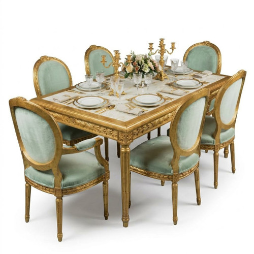 THE GRAND VERSAILLES DINING SET 36 INCH DEPTH x 72 INCH LONG