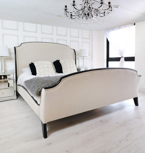 The Chateaux French Country Upholstered Bed Frame Black