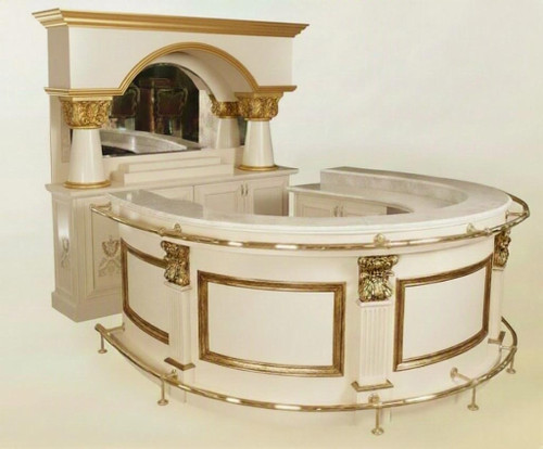 HORSESHOE COCKTAIL BAR CREAM WITH GOLD TRIM