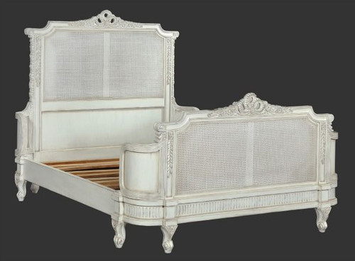 Louis XVI Rattan Wing Bed Frame