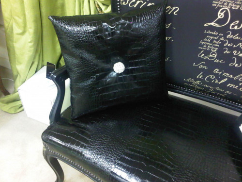 Black Patent Leather Pillow