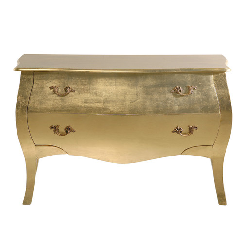 Baroque Glamour Chest, Gold Leaf 2 Drawers