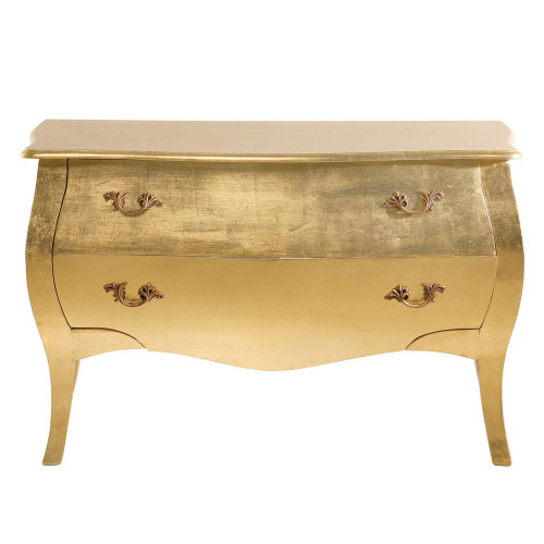 Bombe Chest of Drawers 3 drawer Luxury Silver Leaf Chest of Drawers