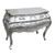 Rococo Carved Bed, Silver