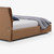 Leather Bed, Beige Soft Leather