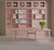 LUXURY BOOKCASE LIGHT PINK AND GOLD