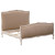 Lady Claire Bed Antique Beige Finish with beige Velvet