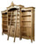 French Carved Bookcase Display with ladder, Gold