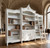 French Carved Bookcase Display with ladder, White