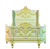 FRENCH CHATEAU BED BLUE AND CREAM FACTORY PHOTO