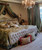 Champagne French Tufted Bed III, Soft Ivory and Light Gold