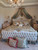 Champagne French Tufted Bed III, Soft Ivory and Light Gold