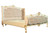 Champagne French Tufted Bed III, Soft Ivory and Light Gold