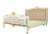 Champagne French Tufted Bed III, Soft Ivory and Light Gold